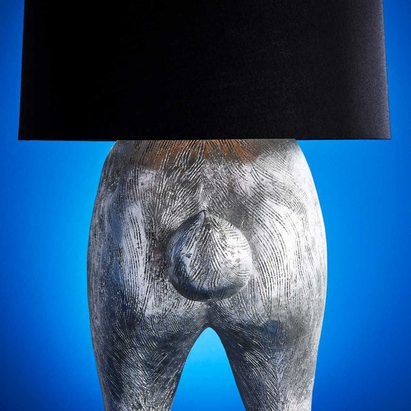 Velká designová stojací lampa Hiding Rabbit - Silver/Black