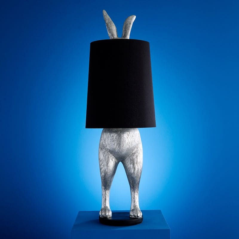 Velká designová stojací lampa Hiding Rabbit - Silver/Black