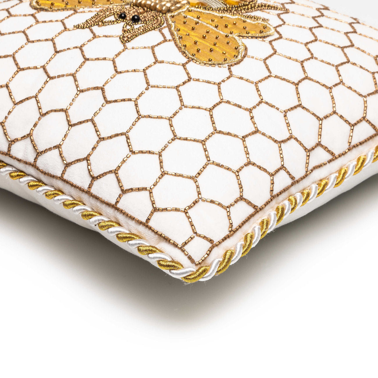 Mackenzie-Childs White Queen Bee Pillow