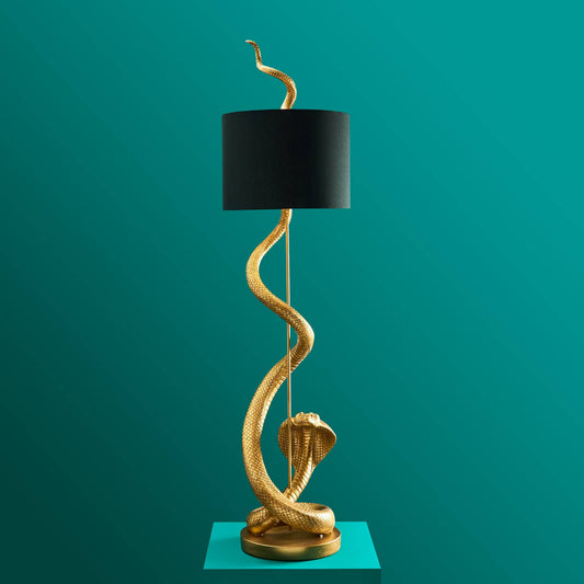 Stojací lampa Kobra Simon Antique Gold