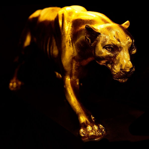 Designová stolní lampa Baghiro Panther v černozlaté