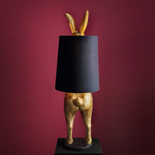 Velká designová stojací lampa Hiding Rabbit, Gold/Black