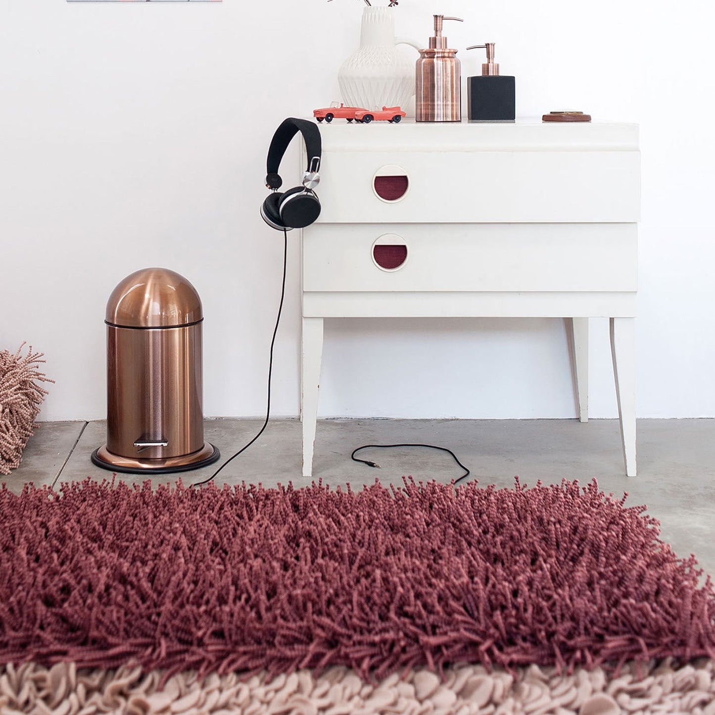 Bathroom Copper Waste Pedal Bin - |VESIMI Design| Luxury and Rustic bathrooms online