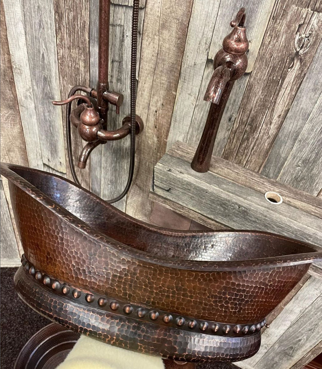 Bathroom Tub Design Copper Sink Combo - Antique Marble Vessel Sink Faucet - |VESIMI Design| Luxury and Rustic bathrooms online