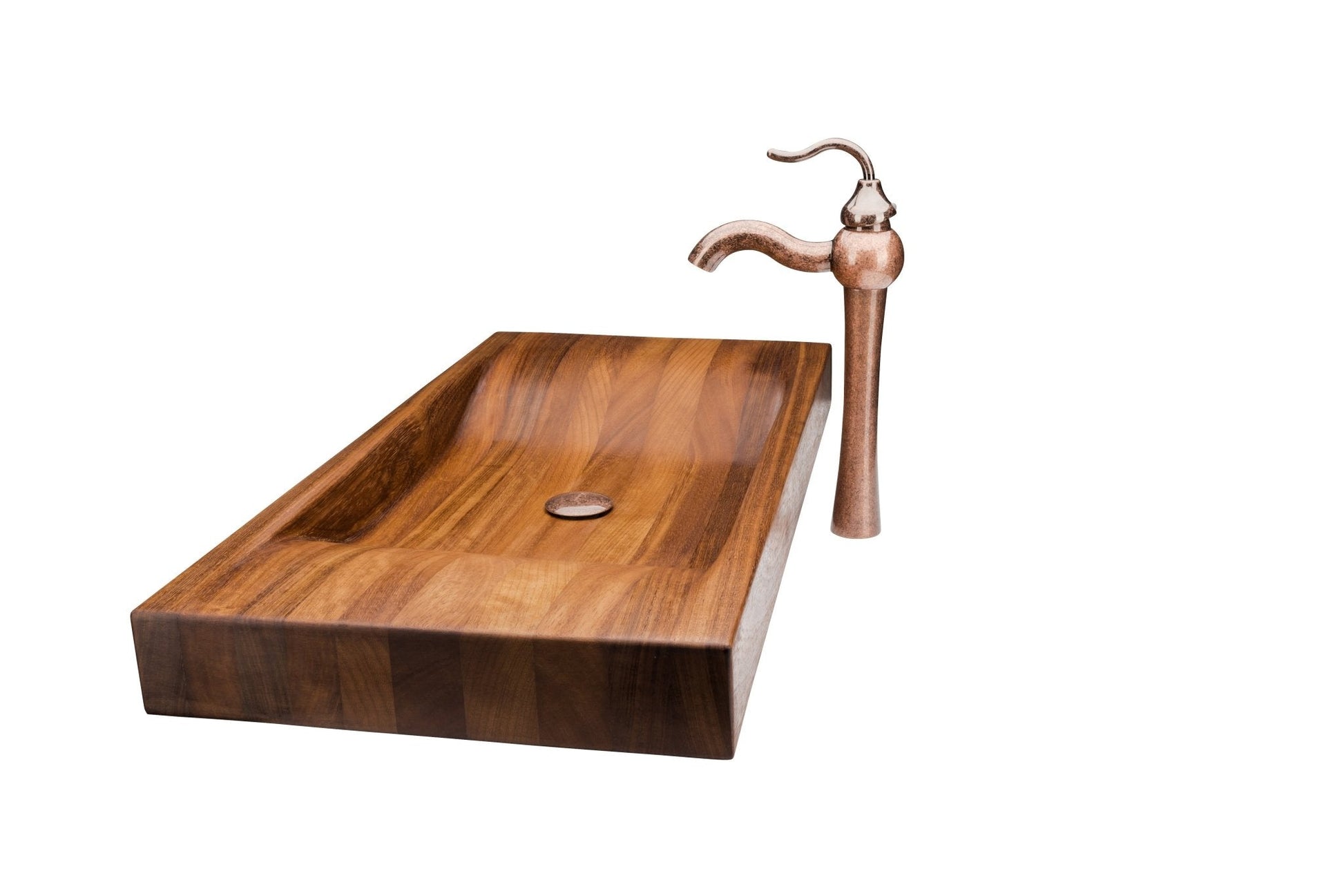 Elegant Design Bathroom Wooden Sink Combo with Antique Marble Faucet - |VESIMI Design|