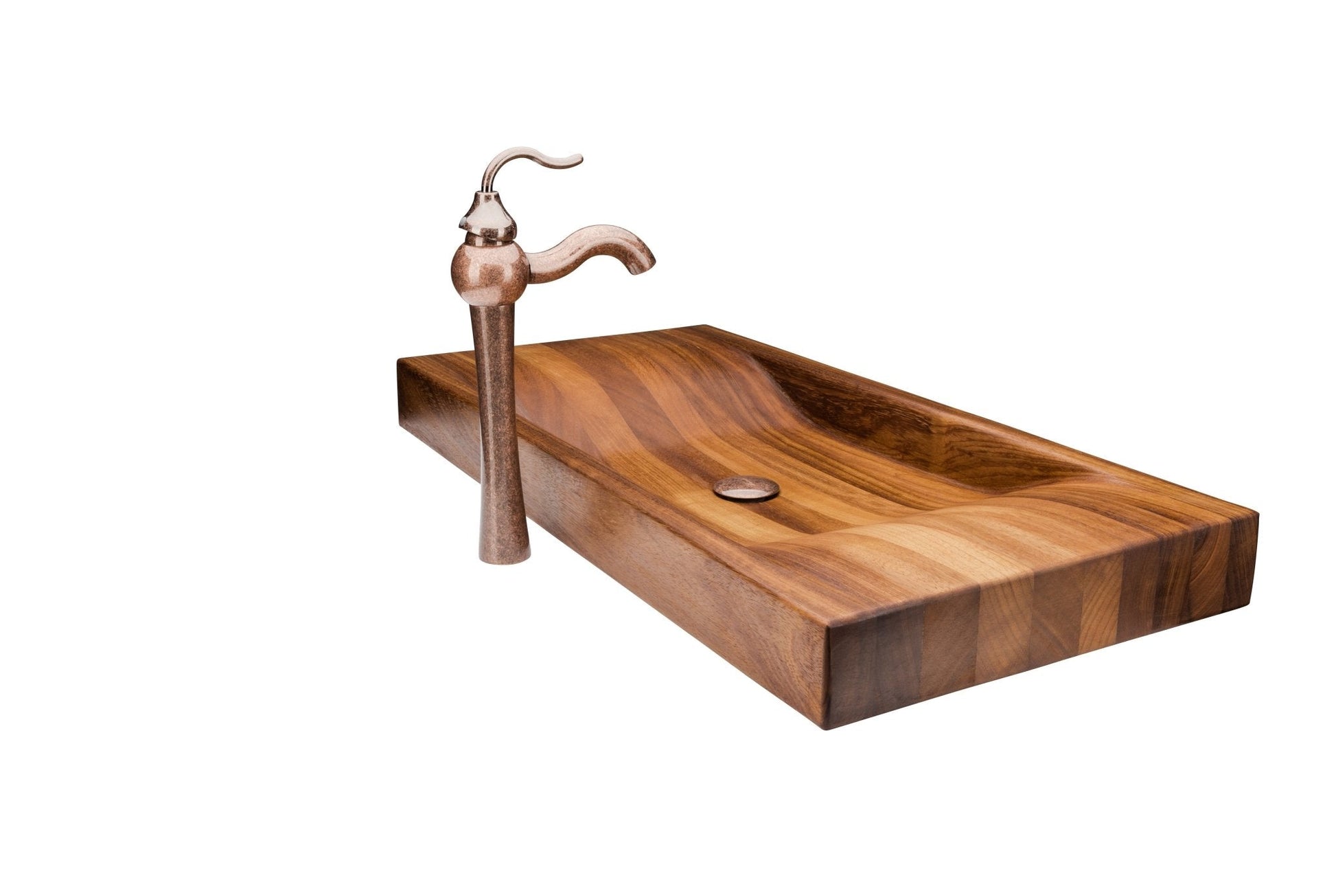 Elegant Design Bathroom Wooden Sink Combo with Antique Marble Faucet - |VESIMI Design|