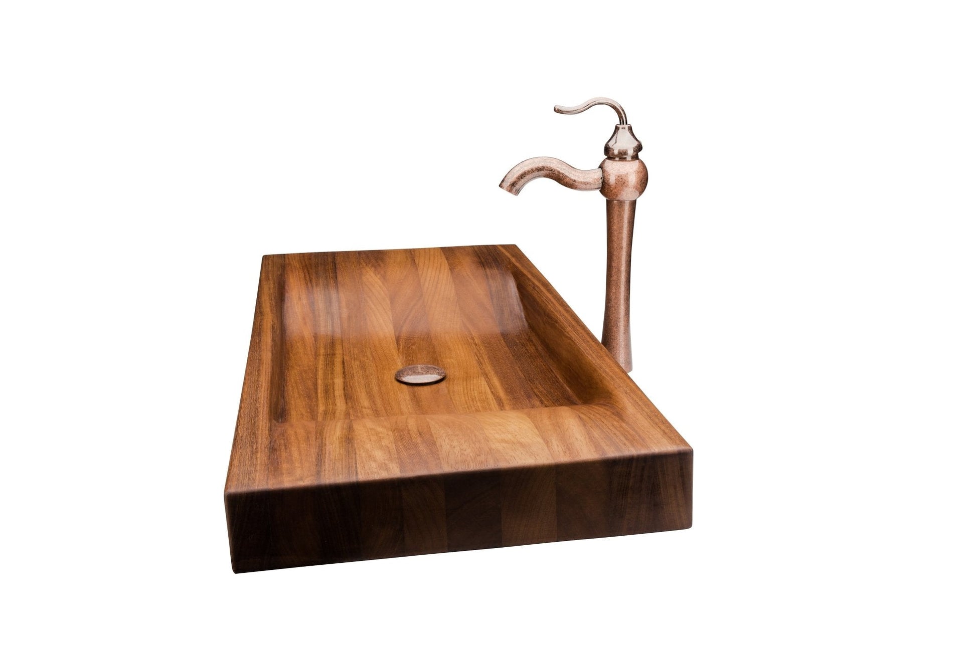 Elegant Design Bathroom Wooden Sink Combo with Antique Marble Faucet - |VESIMI Design|