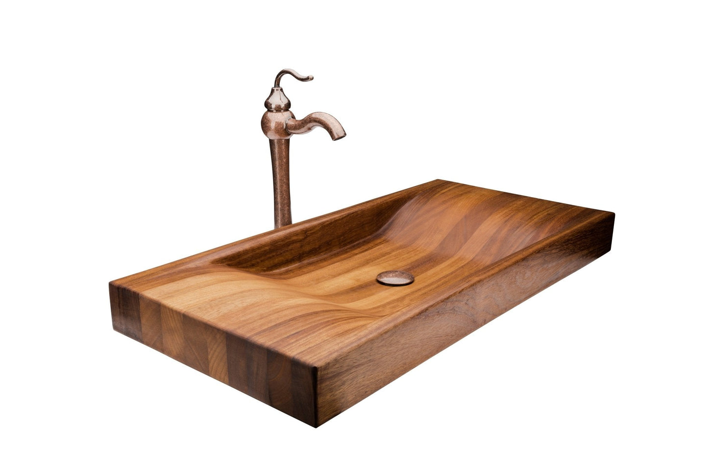 Elegant Design Bathroom Wooden Sink Combo with Antique Marble Faucet - |VESIMI Design|