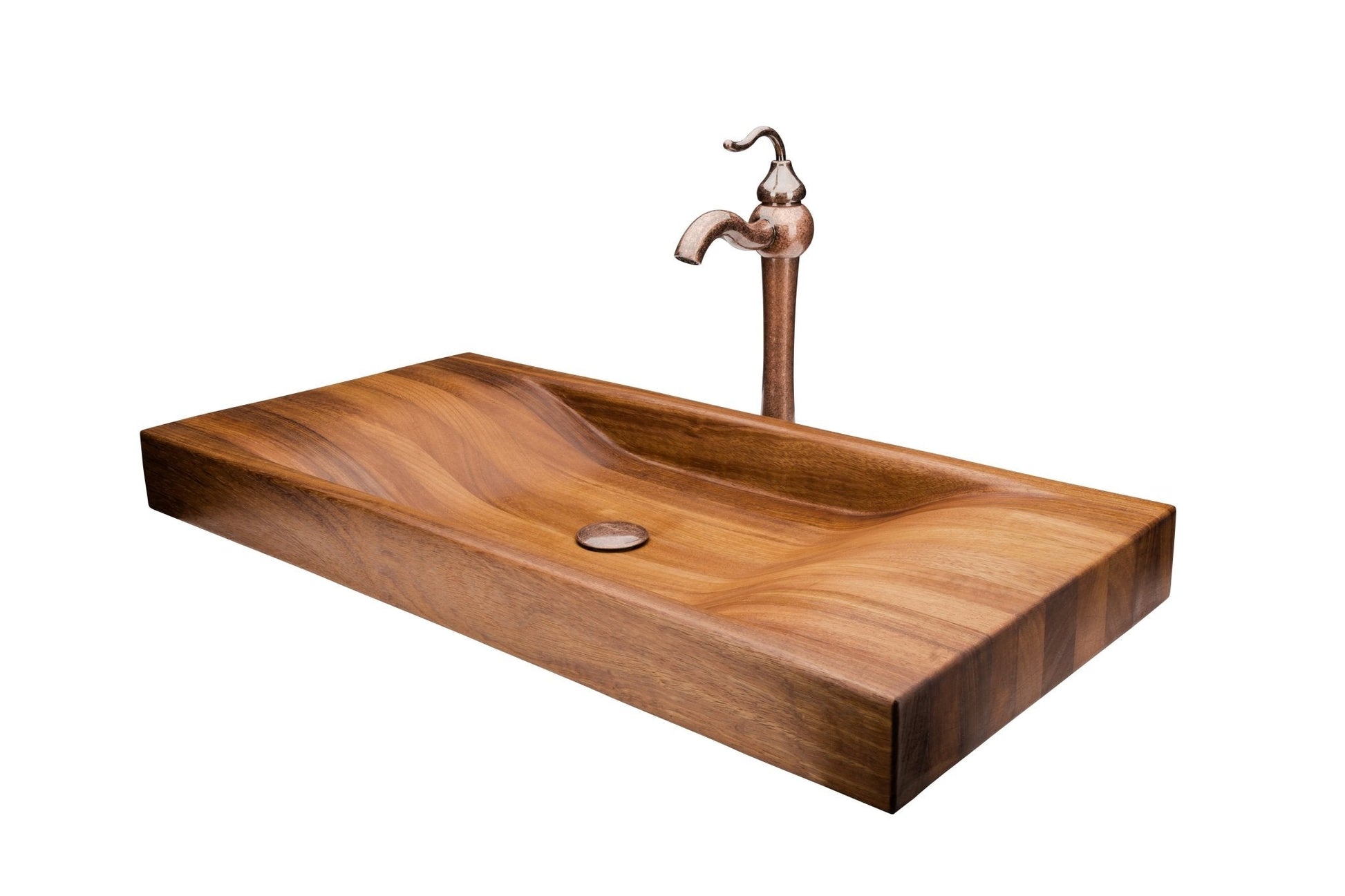 Elegant Design Bathroom Wooden Sink Combo with Antique Marble Faucet - |VESIMI Design|