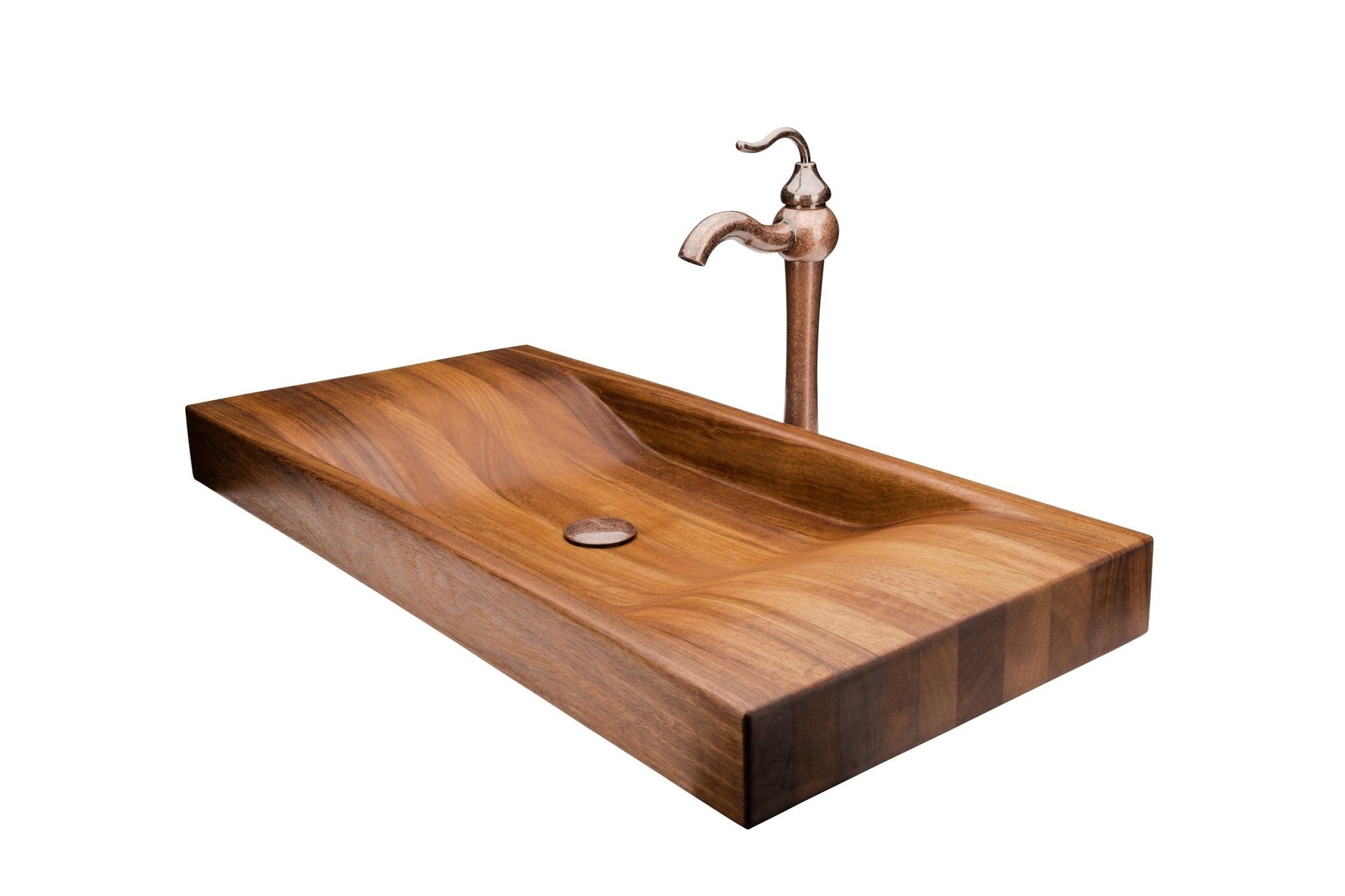 Elegant Design Bathroom Wooden Sink Combo with Antique Marble Faucet - |VESIMI Design|