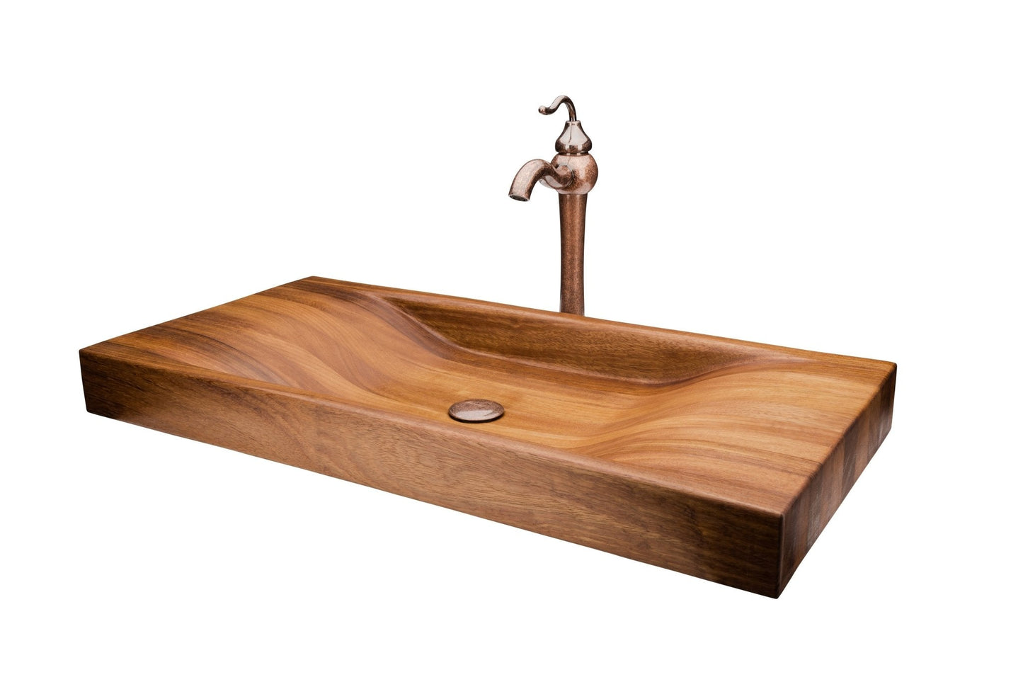 Elegant Design Bathroom Wooden Sink Combo with Antique Marble Faucet - |VESIMI Design|