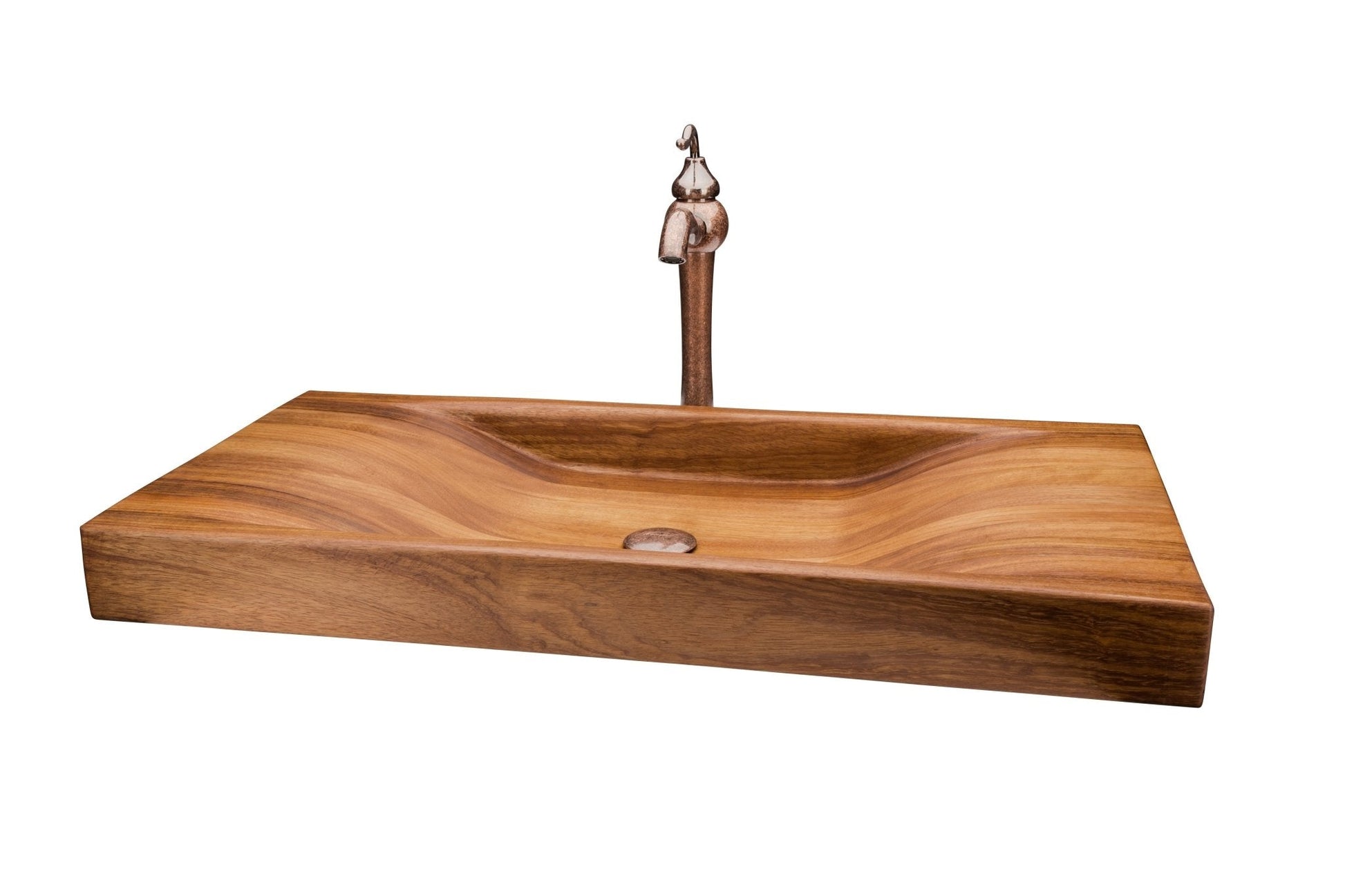 Elegant Design Bathroom Wooden Sink Combo with Antique Marble Faucet - |VESIMI Design|