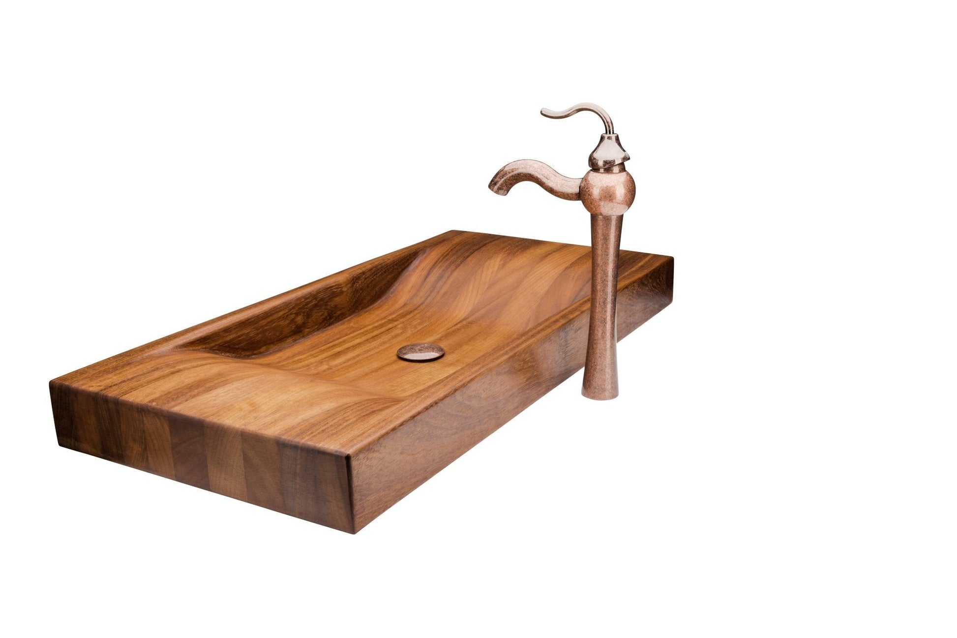 Elegant Design Bathroom Wooden Sink Combo with Antique Marble Faucet - |VESIMI Design|