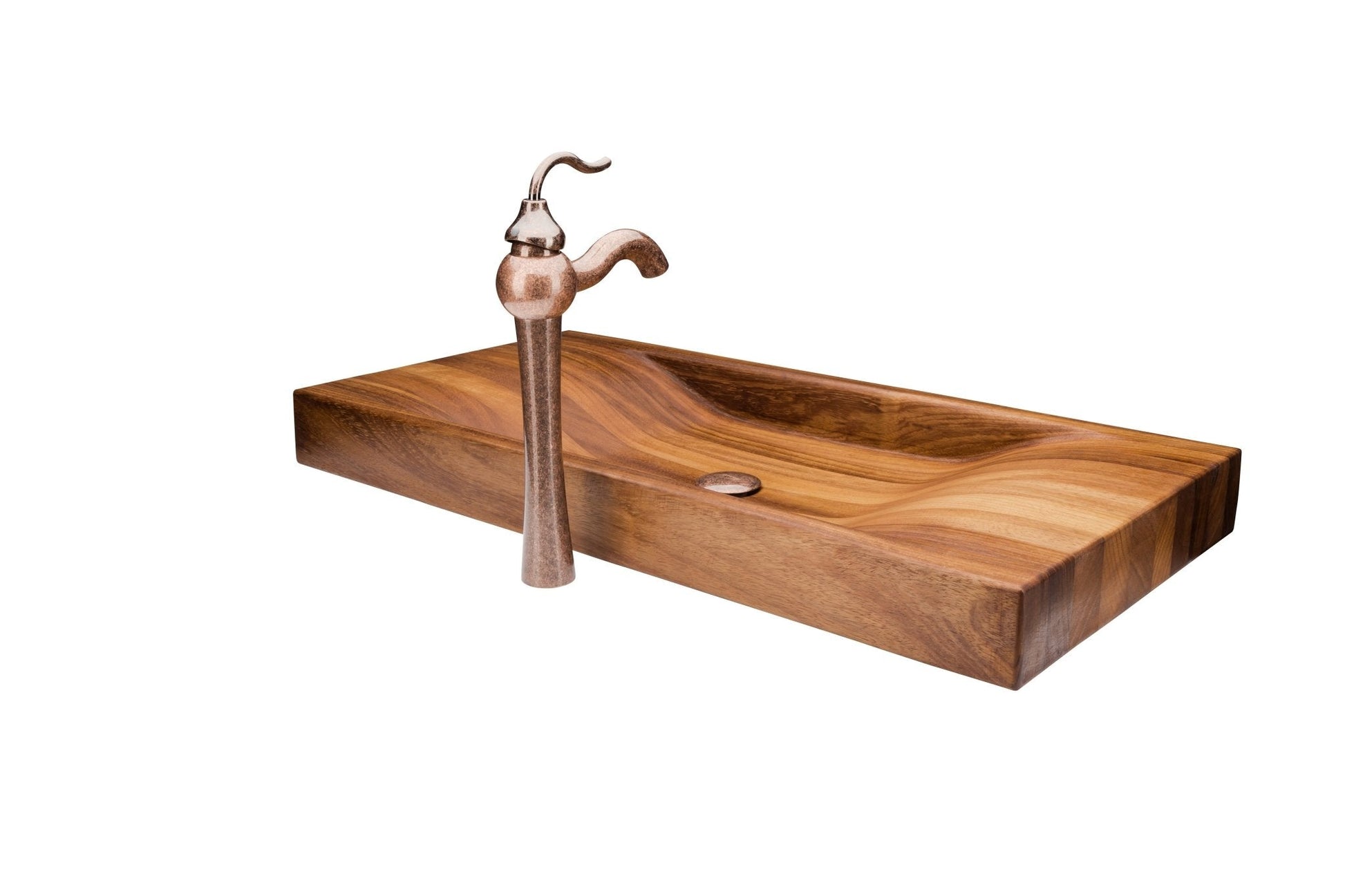 Elegant Design Bathroom Wooden Sink Combo with Antique Marble Faucet - |VESIMI Design|