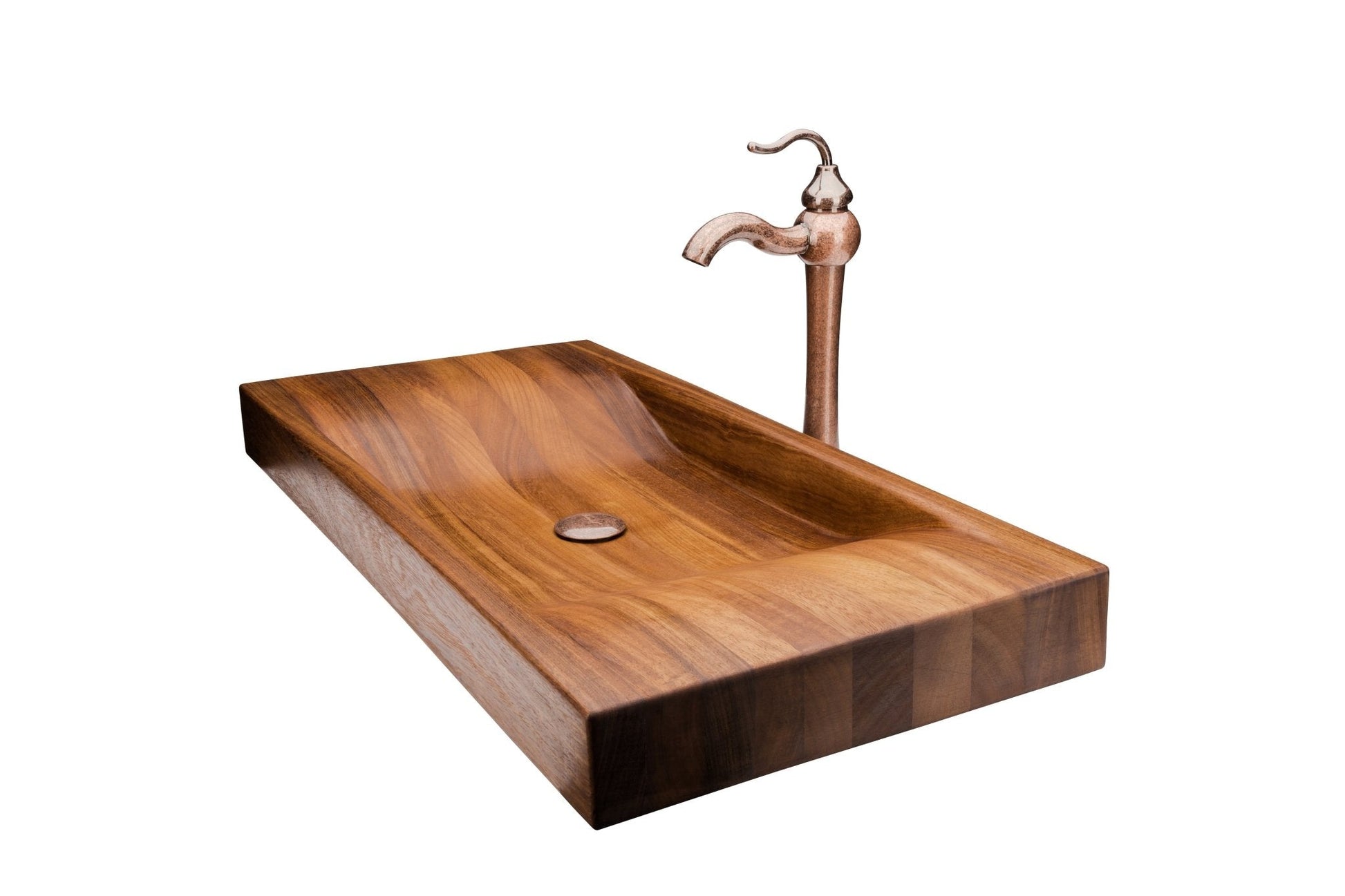 Elegant Design Bathroom Wooden Sink Combo with Antique Marble Faucet - |VESIMI Design|