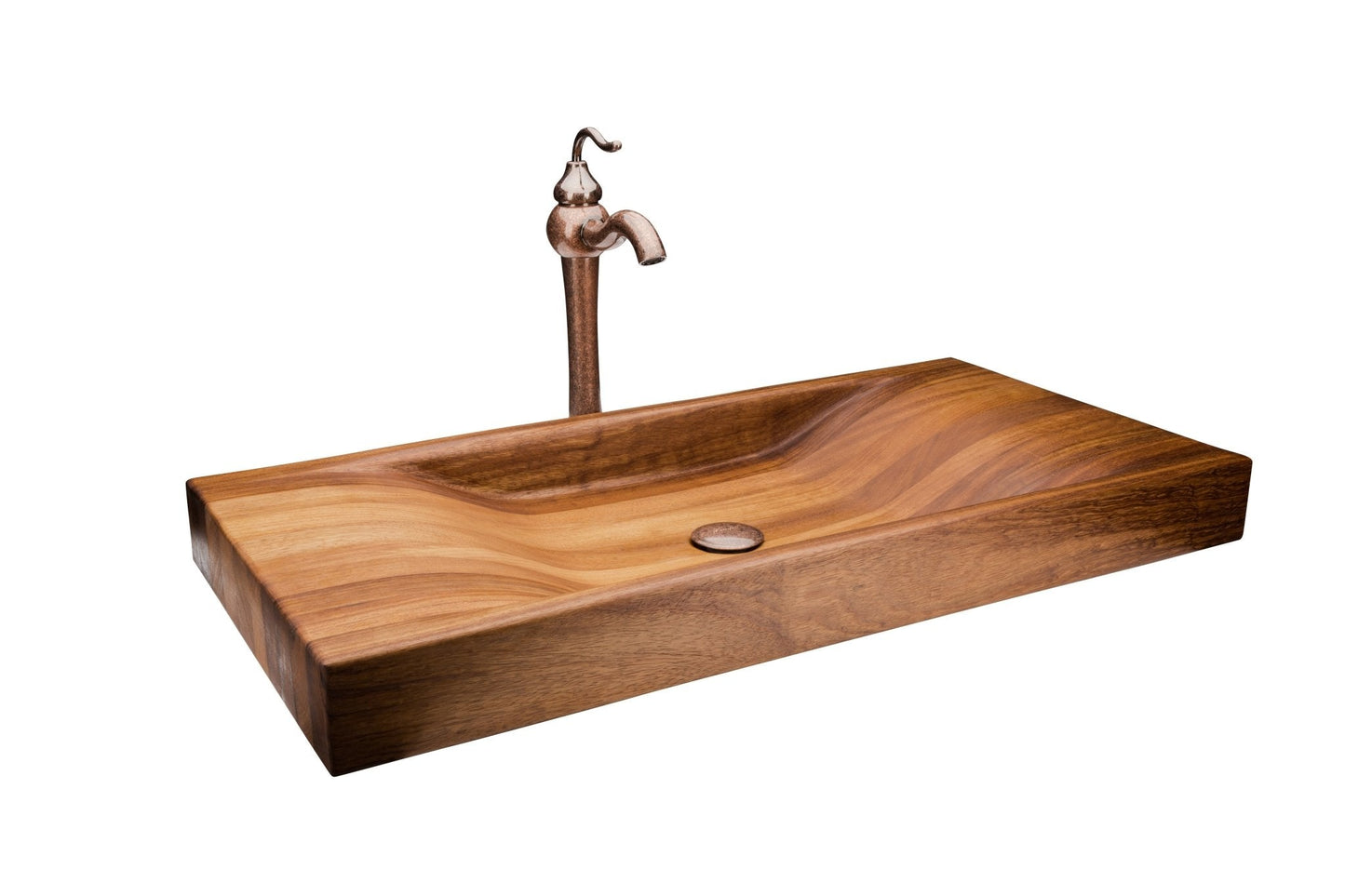 Elegant Design Bathroom Wooden Sink Combo with Antique Marble Faucet - |VESIMI Design|