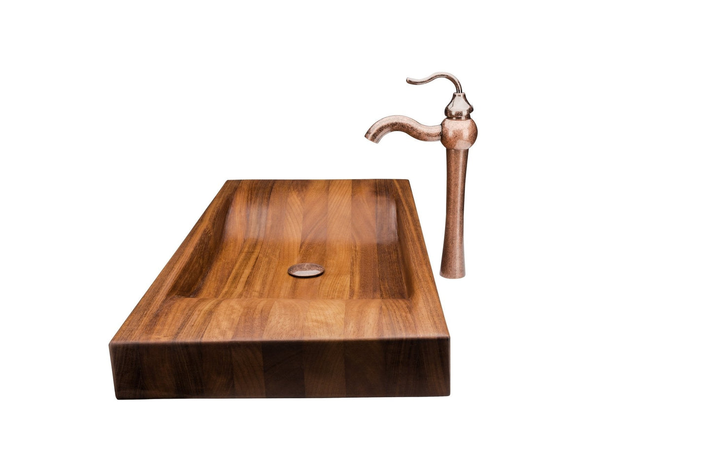 Elegant Design Bathroom Wooden Sink Combo with Antique Marble Faucet - |VESIMI Design|