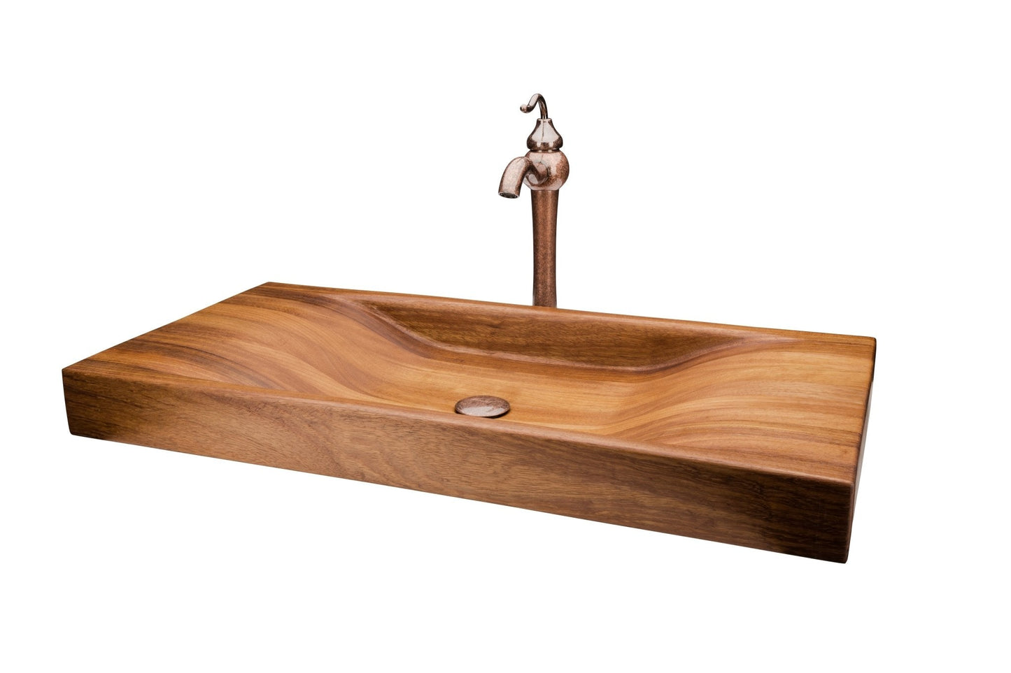 Elegant Design Bathroom Wooden Sink Combo with Antique Marble Faucet - |VESIMI Design|