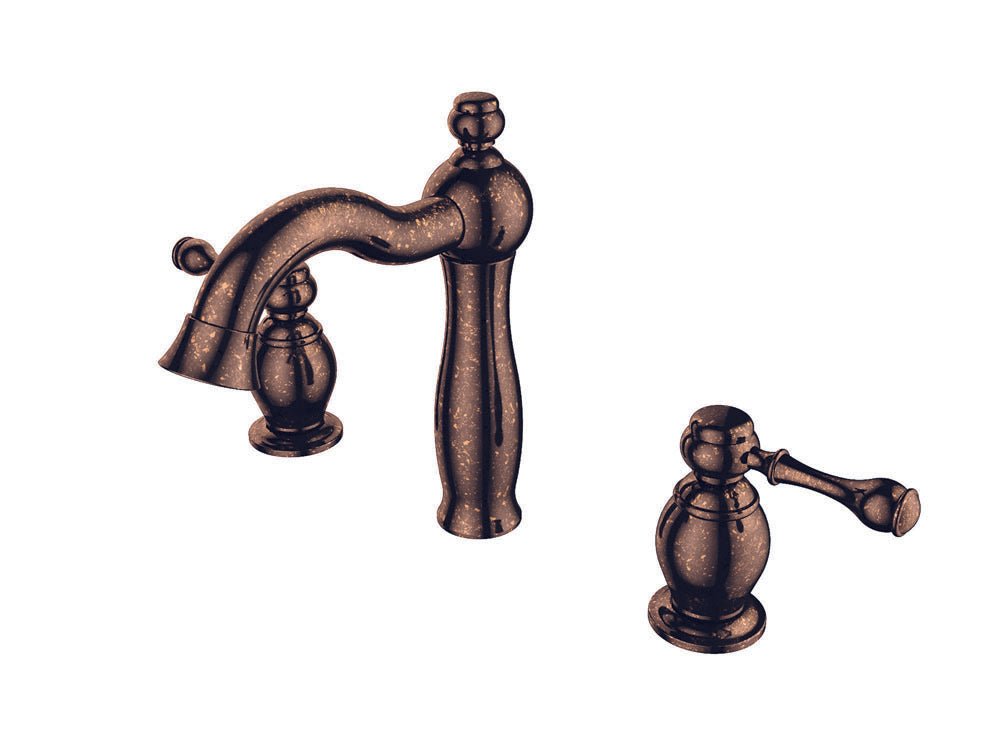 Widespread Antique Copper Basin Faucet - |VESIMI Design| Luxury and Rustic bathrooms online